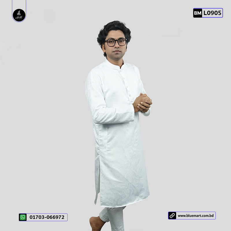 Indian Luxury Men's Panjabi-White