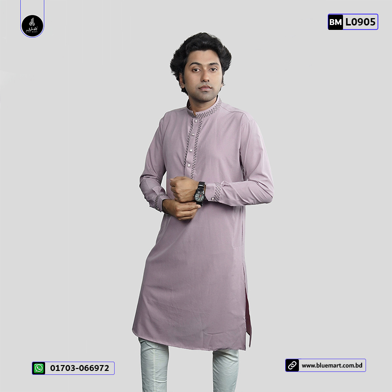 China Premium Fit Panjabi-Soft Pink