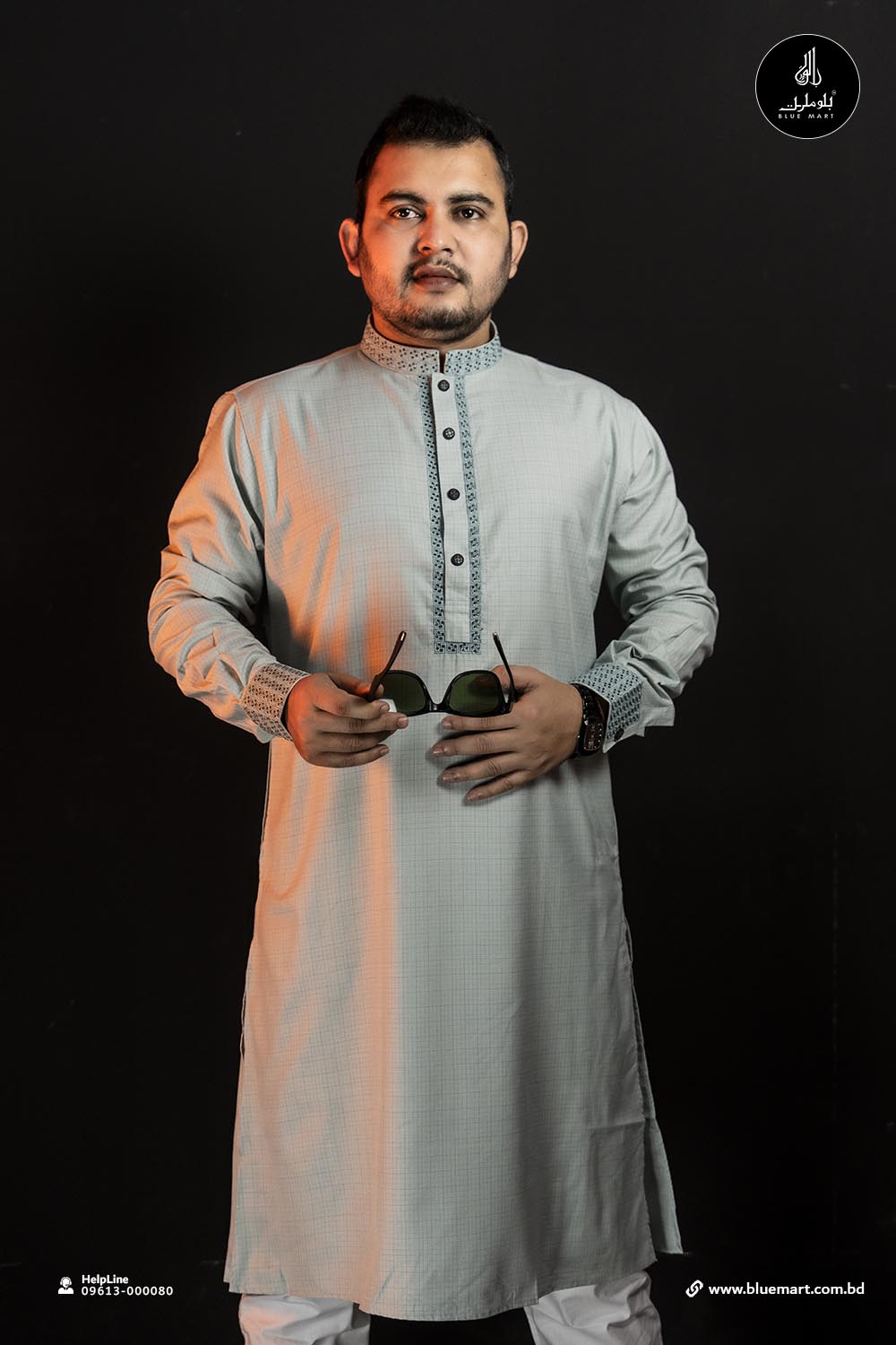 Mens Panjabi-Pastel Grey