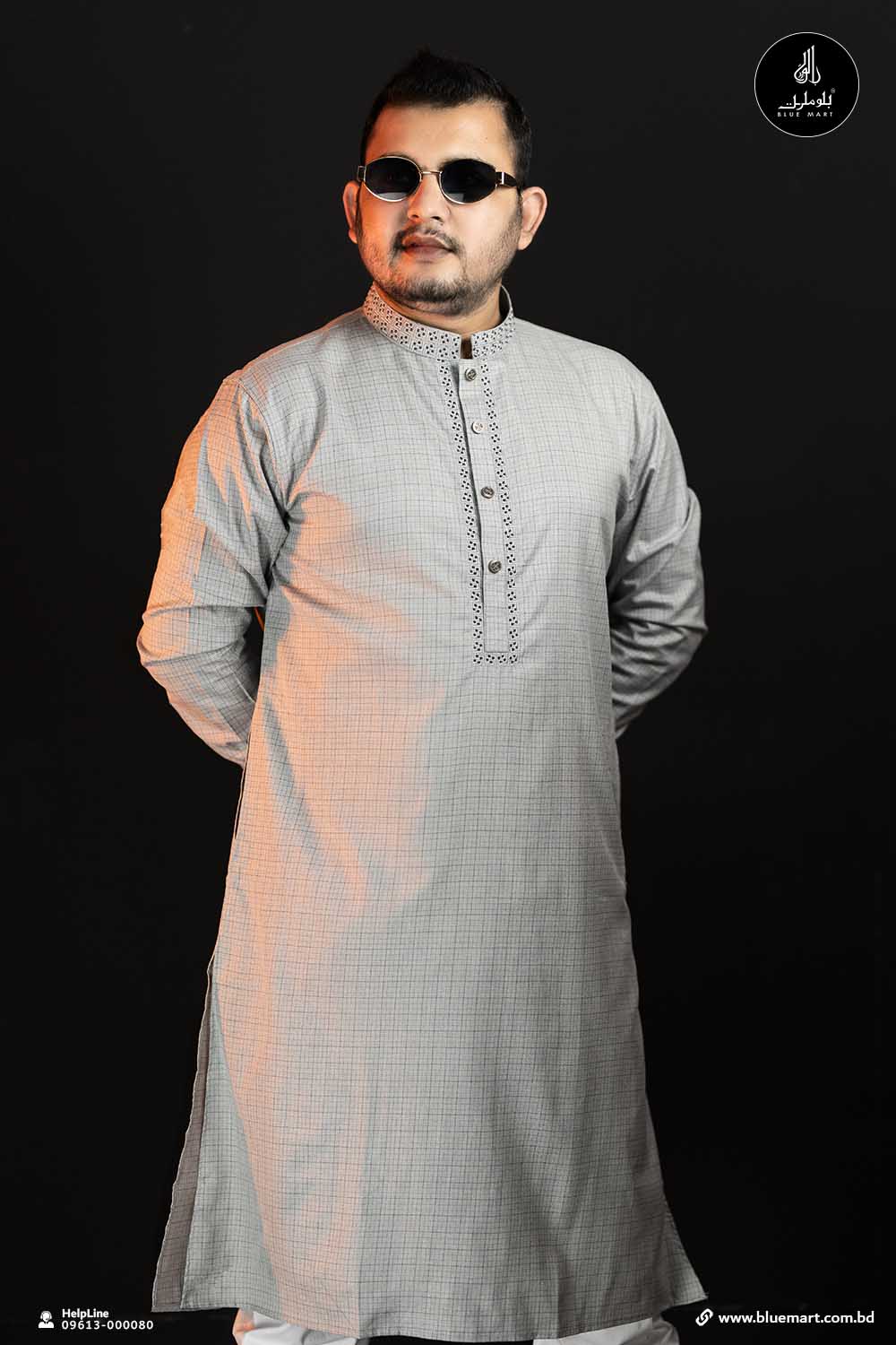 Mens Panjabi-Smokey Grey